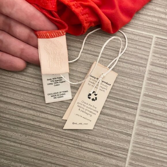 NWT We Are HAH Don't Be Square Long Sleeve Bodysuit Red Size XS - Picture 13 of 15